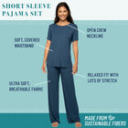 Short Sleeve Pajama Set Deep Blue Heather
